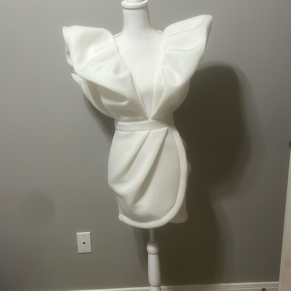 Mable Puff Sleeve Scuba dress